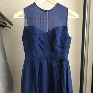 J Crew Clara Dress Silk Chiffon - Dark Cove